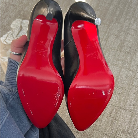 Christian Louboutin Black and White Heels with Red Soles main image 1
